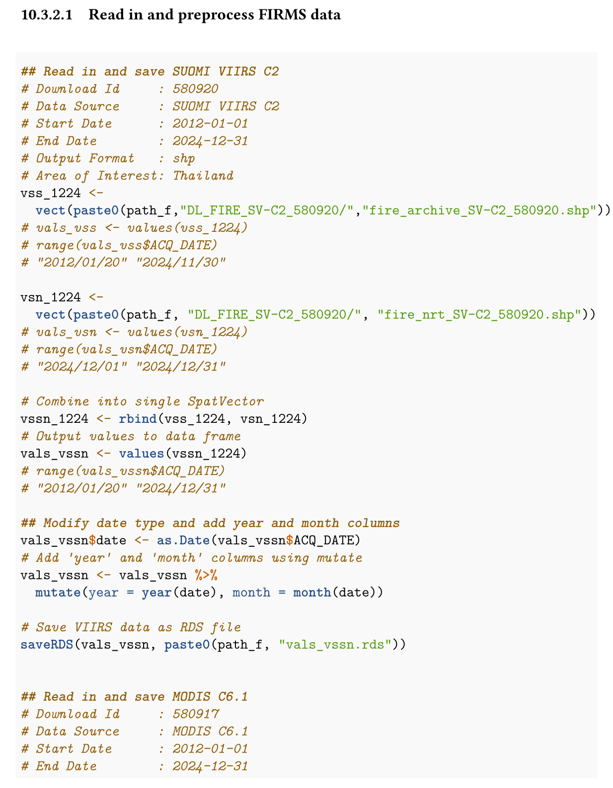Open Geospatial Data for Sustainability:Exploring and visualising with R: Fires